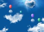 css3空中飘浮的气球动画特效